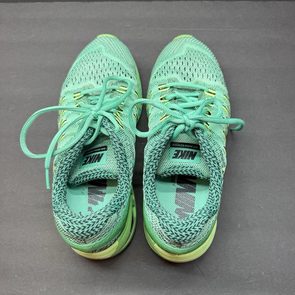 Nike Women Shoe Air Zoom Odyssey Size 10 Sneaker Athletic Running Green Yellow - Picture 9 of 11